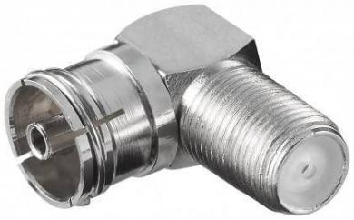 Winkeladapter: F-Buchse - IEC/Koax-Buchse 90° - Zink 12237 