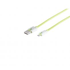 USB Micro B Ladekabel grün 0,3m 
