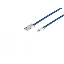 8-Pin Ladekabel Nylon blau 0,9m 
