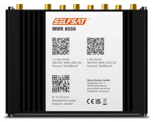 SELFSAT MWR 6550 5G Cat 20 WiFi 6 WLAN Router bis 3,4 Gbps inkl. Selfsat 5G Antenne weiß 