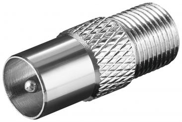 goobay 67318 F-Adapter: F-Buchse > Koax-Stecker - Kupfer 