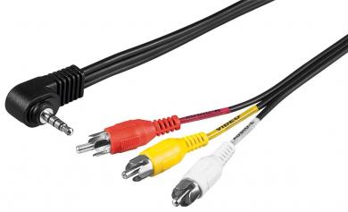 Adapterkabel Composite Audio Video zu 3,5 mm - Klinke 3,5 mm Stecker 