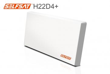 Selfsat H22D4+ Flachantenne mit austauschbaren Quad LNB + Fensterhalter 