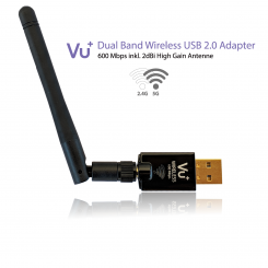 VU+® Dual Band Wireless WiFi USB 2.0 Adapter 600 Mbps inkl. Antenne 