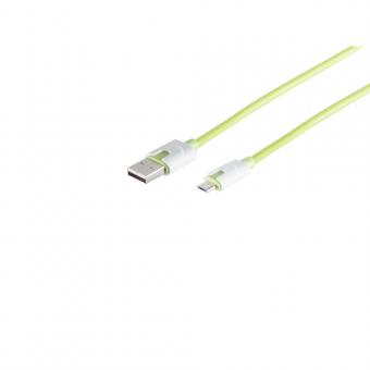 USB Micro B Ladekabel grün 0,3m 