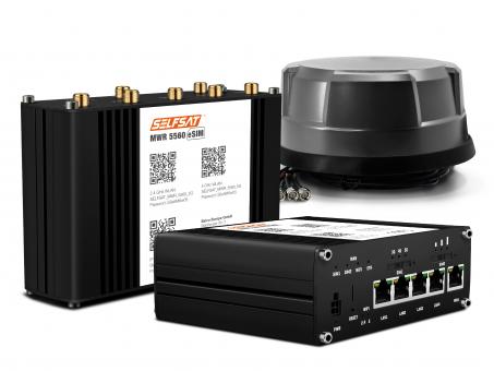 SELFSAT MWR 5560 5G Cat 20 WLAN Router bis 3,4 Gbps inkl. Panorama Antenne schwarz 