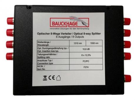 Bauckhage Optischer 8-Wege-Verteiler PC/PC Buchse 