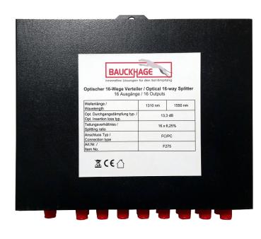 Bauckhage Optischer 16-Wege-Verteiler PC/PC Buchse 