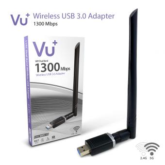 VU+® Dual Band Wireless WiFi USB 3.0 Adapter 1300 Mbps inkl. Antenne 
