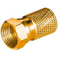 F-Stecker WEF 7 C Kupfer BIG NUT gold 